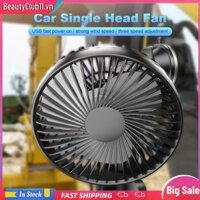 Quạt Ô Tô Đơn USB 12V / 24V Có Cốc Hút Kính Chắn Gió Để Bàn Quạt Tự Động Làm Mát
