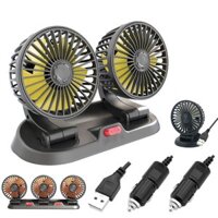 Quạt ô tô mini 5v, 12v, 24v quạt oto xoay 360 cho xe tải, xe con