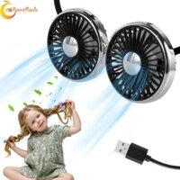 Quạt ô tô RADIANTFLASH, Quạt hai đầu gắn trên xe đa chức năng, Quạt điện ba tốc độ có thể điều chỉnh im lặng đa năng Tự động