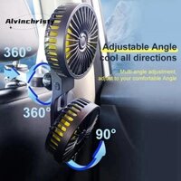 Quạt Ô Tô USB 12-24V Ô Tô Di Động Quạt Điện Cho Văn Phòng Tại Nhà Xoay 360 Độ Kép 3 Tốc Độ Quạt Ghế