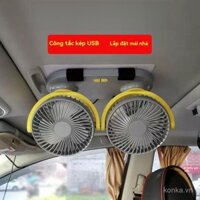 Quạt ô tô USB 12V/24V, gắn trần đa năng, gió mạnh, quạt điện im lặng cho nội thất xe tải/ô tô