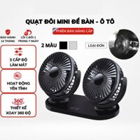 Quạt ô tô usb 5v 3 cấp độ gió thích hợp để ôtô quạt mini để bàn làm việc cực mát