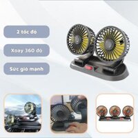 Quạt ô tô xoay 360 độ, quạt 2 đầu và 3 đầu công suất mạnh dùng cho ô tô an toàn tiện lợi