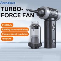 Quạt phản lực Mini FOUNDTWO, Máy thổi bụi điện động cơ không chổi than tốc độ cao, có thể sạc lại không dây 130000Rpm Máy hút bụi ô tô cầm tay luồng không khí mạnh mẽ