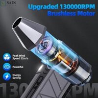 Quạt phản lực Mini Turbo SAIN, 130000Rpm 3 Gear Turbo Electric Air Duster, Màn hình nguồn màu đen Bàn phím thổi bạo lực nhẹ có thể sạc lại