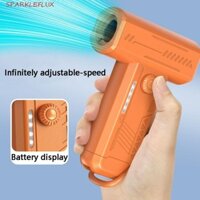 Quạt phản lực Turbo cầm tay SPARKLEFLUX, 130000Rpm Động cơ không chổi than Máy hút bụi điện, di động có đèn Led 3 bánh răng Máy thổi khí bạo lực công suất cao thổi tuyết
