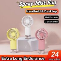 Quạt phun nước 2024 Quạt cầm tay Quạt cầm tay Máy tính để bàn Xịt quạt MIst Xịt làm mát không khí tạo độ ẩm Quạt làm mát nhỏ có thể sạc lại Quạt làm mát Mini USB Quạt tạo độ ẩm quạt cầm tay