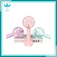 Quạt Phun Sương Cầm Tay Để Bàn Có Đế Điện Thoại - Quạt Tích Điện Cầm Tay Mini