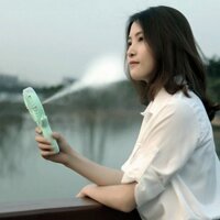 Quạt Phun Sương Cầm Tay, Đeo Cổ Mini Điều Hòa Tạo Ẩm Không Khí 3 Tốc Độ Gió Và 2 Kiểu Phun Sương.