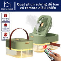 Quạt Phun Sương Để Bàn Dung Tích Lớn Có Điều Khiển, Quạt Hơi Nước 2,5l Tích Hợp Đèn Led, Có Chế Độ Hẹn Giờ Thông Minh