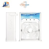 Quạt phun sương để bàn tích hợp đèn LED nhiều màu, quạt điều hòa mini cao cấp 3 tốc độ gió, dung tích bình chứa 680ml