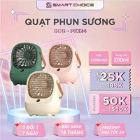 Quạt Phun Sương Để Bàn SMARTCHOICE 3 Màu Trắng, Xanh Lá, Hồng Pin 1200mAh 3 Tốc Độ SCG-PK124