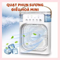 Quạt phun sương điều hòa không khí, Quạt hơi nước mini, Máy tạo độ ẩm với 3 chế độ làm mát, Đèn LED tiện lợi tích hợp