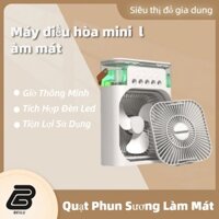 Quạt phun sương làm mát Mini 600ml có hẹn giờ thông minh Đèn LED tích hợp tiện lợi khi sử dụng Quạt điều hòa Mini