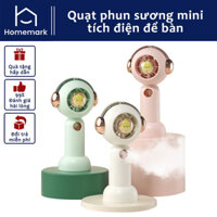 Quạt Phun Sương Mini Cầm Tay Tích Điện, Quạt 3 Chế Độ Gió Siêu Mát Để Bàn, Bỏ Túi Nhỏ Gọn, Sạc USB Tiện Lợi