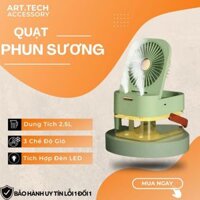 Quạt phun sương mini để bàn Q7, quạt hơi nước cao cấp, khay chứa nước lớn 2.5L | Quạt gấp gọn