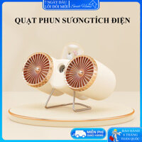 Quạt phun sương mini tích điện 3 chế độ làm mát, quạt hơi nước 2 cánh để bàn nhỏ gọn sạc pin tiện lợi.