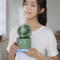 Quạt phun sương tích điện Mini tạo ẩm không khí bình chứa 300ml có thể gập lại tiện ích kiêm đèn ngủ