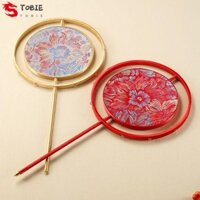 Quạt Quần Áo TOBIE Xiuhe, Quạt Nhóm Cô Dâu Họa Tiết Hoa Thêu, Quạt Tuan Hướng Dẫn Sử Dụng DIY Tròn Phong Cách Cổ Đại Quạt Trang Trí Cho Nữ Bé Gái