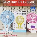 Quạt sạc 5580- dây sạc usb-pin rời dễ thay thế-màu sắc đẹp măt