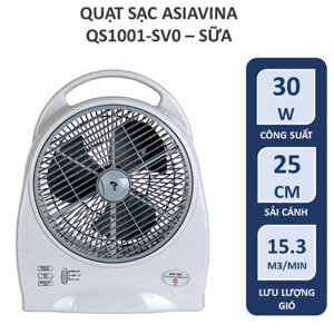 Quạt tích điện Asia QS1001 - 10 giờ