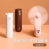 Quạt sạc điện mini tích điện sạc usb đa năng Cầm Tay Có Thể Gập Lại Tiện Dụng tích hợp đèn led 2000mAh công suất pin