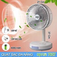 Quạt Sạc DP-7627 Tích Hợp Đèn Led Chiếu Sáng