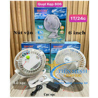 Quạt Sạc Kẹp Tích Điện Mickey TD-806A, 3 chế độ (Gió yếu/ Gió trung bình/ Gió mạnh), volume chỉnh