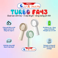 Quạt sạc mini cầm tay Jisulife FA43 pin 16 giờ, 5 cấp độ gió - Dung lượng 4000mAh - Hàng chính hãng