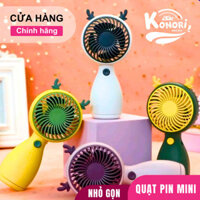 Quạt Sạc Mini Cầm Tay  Tích Điện Siêu Mát Hình Tai Thú
