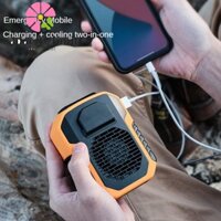 Quạt sạc Mini USB GIỚI HẠN NĂNG LƯỢNG, Quạt treo cổ / thắt lưng Power Bank 6000mAh, 3 tốc độ bền bỉ có thể sạc lại Máy làm mát tắt tiếng không khí di động Công trường xây dựng quạt làm mát