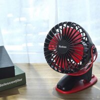 Quạt sạc mini xoay góc 720 độ, đế kẹp đa năng hoặc đặt bàn, với 4 nấc điều chỉnh gió YOOBAO F04 6400MAH - Đỏ đen