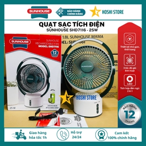 Quạt sạc Sunhouse SHD7116
