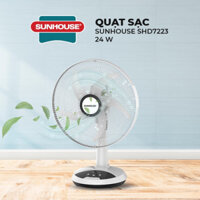 Quạt sạc SUNHOUSE SHD7223 24W, sử dụng pin sạc chất lượng cao - Tích hợp đèn ngủ bảo hành chính hãng toàn quốc 12 tháng