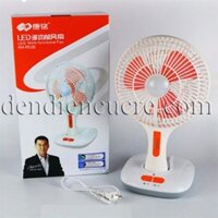 Quạt sạc tích điện cao cấp có đèn Led KM-F0166 giá cực rẻ (màu ngẫu nhiên)  sale off