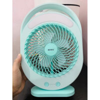 Quạt sạc tích điện có đèn Led sáng KM-F0336 chính hãng, tiện lợi kèm đèn Led, sử dụng sạc đầu cắm USB