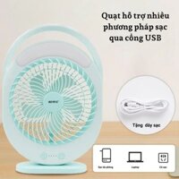 QUẠT SẠC TÍCH ĐIỆN CÓ ĐÈN LED KM F0336-GIÁ TỐT