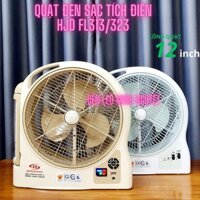Quạt Sạc Tích Điện Dạng Hộp HJD-FL323/313 1 Bình-2 Bình Có Đèn LED & USB