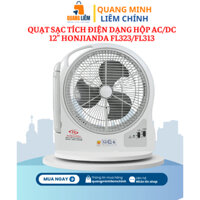 Quạt Sạc Tích Điện Dạng Hộp AC/DC 12” Honjianda FL323/FL313 (1-2 bình, Có đèn led và USB))