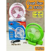 Quạt sạc tích điện để bàn có đèn Led Mini Fan JR-5500 Tiện dụng cho mọi gia đình