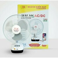 Quạt sạc tích điện để bàn AC&DC 12 inch Honjianda FL301 2 bình - có đèn LED & USB