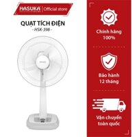 Quạt sạc tích điện HASUKA HSK-398 3 tốc độ tích hợp đèn LED cổng sạc USB, quạt tích điện cao cấp chính hãng- BH 12 tháng
