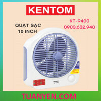 Quạt sạc tích điện kết hợp đèn led Kentom 9400 2 bình - Tuấn Yến