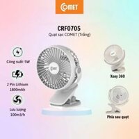 Quạt Sạc Tích Điện Mini Kẹp Bàn Comet CRF0705 5W Đế Kẹp Xe Đẩy Hoặc Để Bàn Xoay 360 Độ