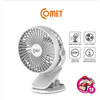 Quạt Sạc Tích Điện Mini Kẹp Bàn Comet CRF0705 5W Đế Kẹp Xe Đẩy Hoặc Để Bàn Xoay 360 Độ