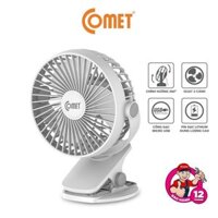 Quạt Sạc Tích Điện Mini Kẹp Bàn COMET CRF0705 5W Xoay 360 Độ pin Lithium 1800mAh - Trắng