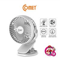 Quạt Sạc Tích Điện Mini Kẹp Bàn Comet CRF0705 5W Đế Kẹp Xe Đẩy Hoặc Để Bàn Xoay 360 Độ