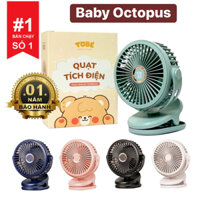 Quạt Sạc Tích Điện Mini Pin 10000Mah Tobe, Quạt Mini GF07 Kẹp Bàn Xe đẩy Nôi Cũi Sử Dụng Đi Du Lịch Bảo Hành 6 Tháng