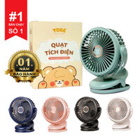Quạt Sạc Tích Điện Mini Pin 10000Mah Tobe, Quạt Mini GF07 Kẹp Bàn Xe đẩy Nôi Cũi Sử Dụng Đi Du Lịch Bảo Hành 6 Tháng