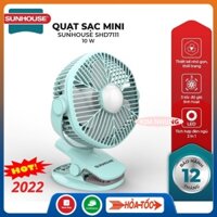 Quạt sạc tích điện mini SUNHOUSE SHD7111 kẹp bàn , thiết kế cầm tay , để bàn nhỏ gọn cute pin trâu không ồn - Xiaomi HN